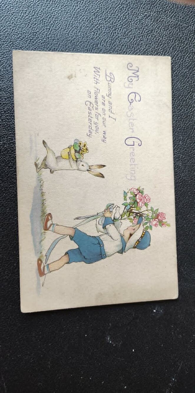 Vintage 4 Easter post cards, 1 embossed 507 E